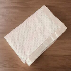 Baby Blanket Carters Just One Year Pink Minky Dot Satin Trim